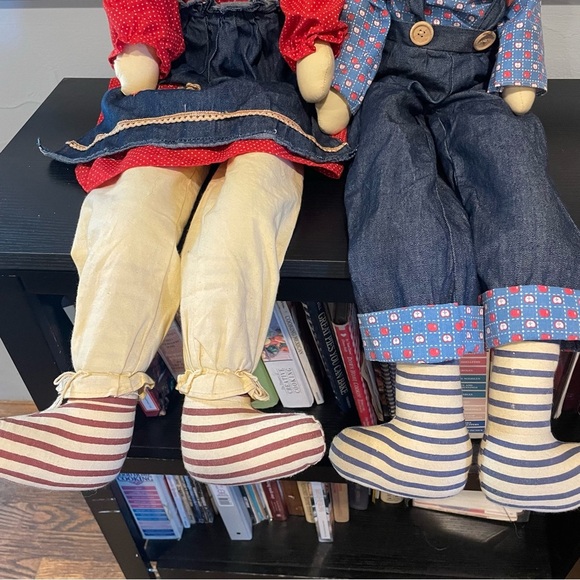 Vintage 1980's Raggedy Ann and Andy Doll Shelf Sitters - Picture 4 of 10